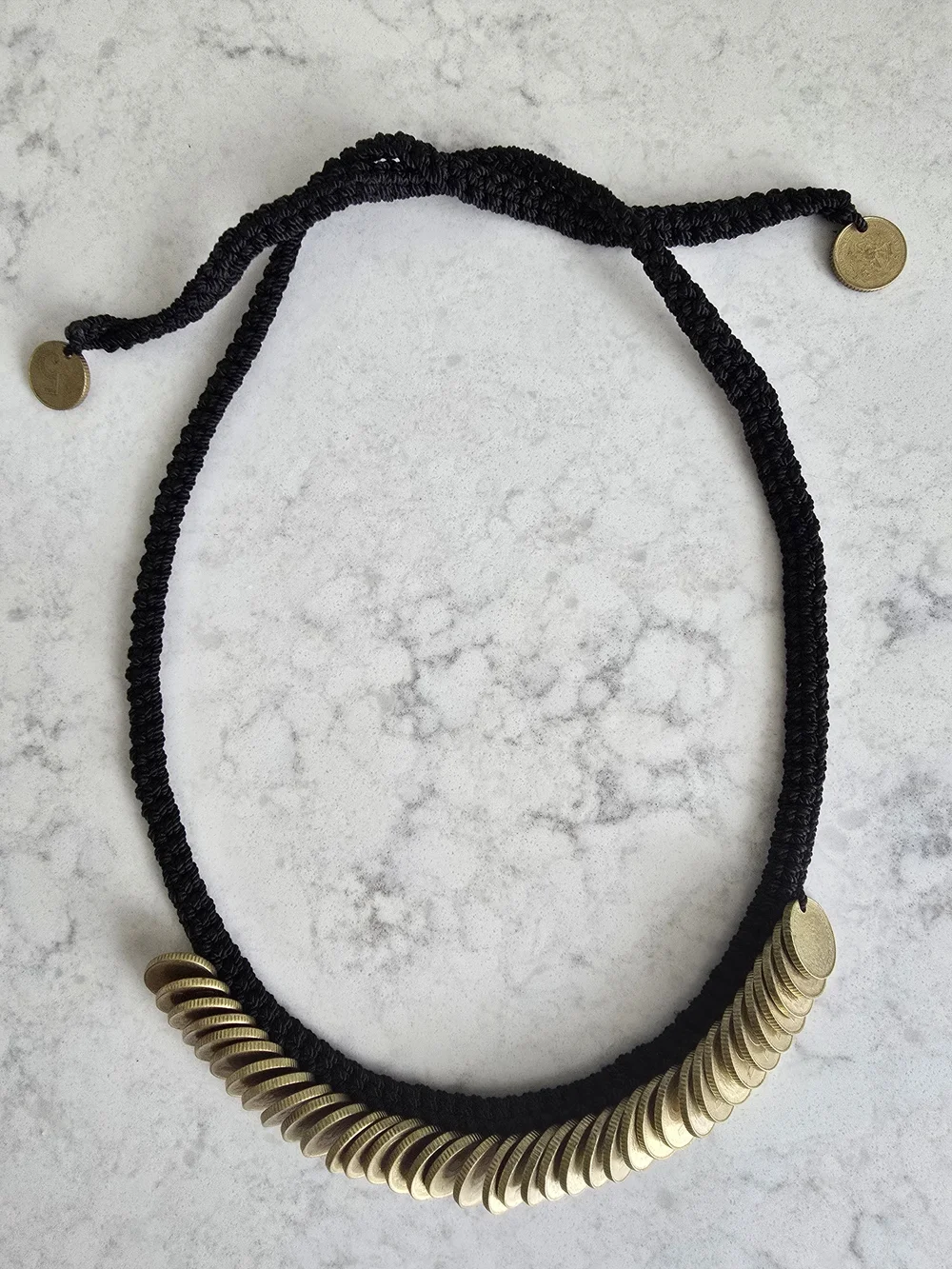 VINTAGE ARTISANAL MEXICAN COIN STATEMENT NECKLACE NWOT